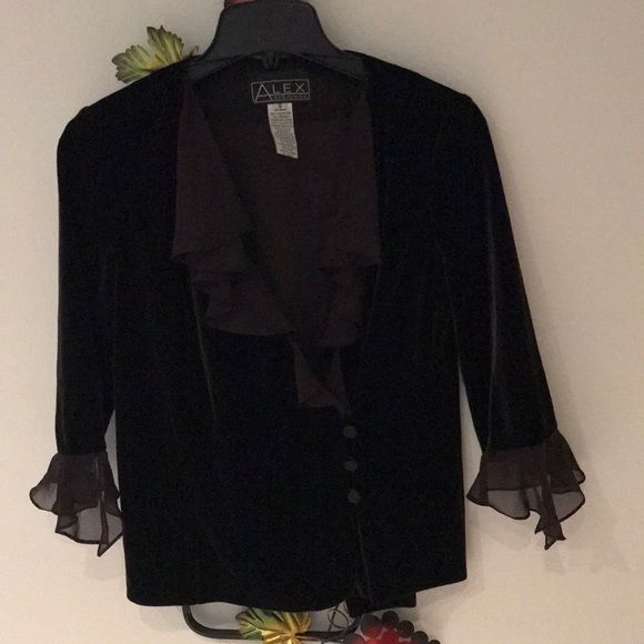 Alex Evenings Tops - Brown Velvet Feel Alex Evening Top